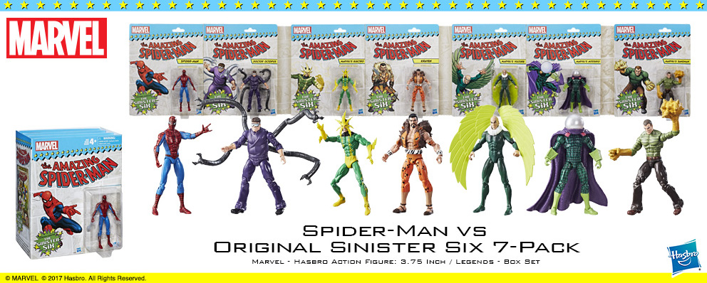 マーベル コミック ハズブロ アクションフィギュア 3 75インチ レジェンド 7パック スパイダーマンvsシニスター シックス トイサピエンス マーベル コミック ハズブロ アクションフィギュア 3 75インチ レジェンド 7パック スパイダーマンvsシニスター シックス トイサピエンス