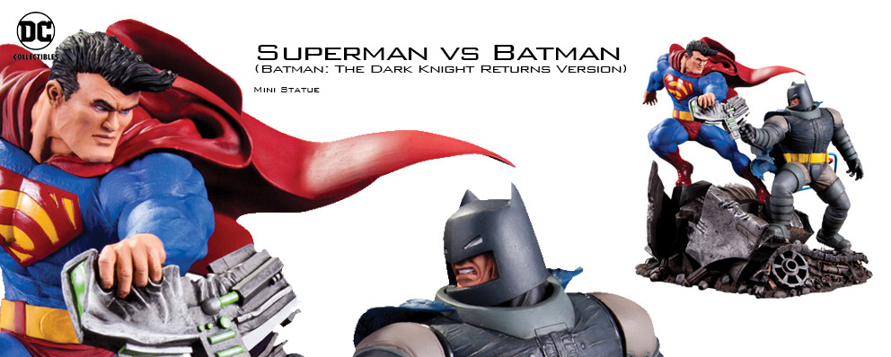 ｄｃコミックス ｄｃ ミニスタチュー スーパーマンｖｓバットマン ダークナイト リターンズ版 開封済 展示品 トイサピエンス