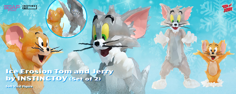 トムとジェリー ソフビ フィギュア トムとジェリー ｉｃｅ ｅｒｏｓｉｏｎ ｂｙ インスティンクトイ ２体セット トイサピエンス