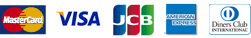 MasterCard VISA JCB AmericanExpress DinersClub